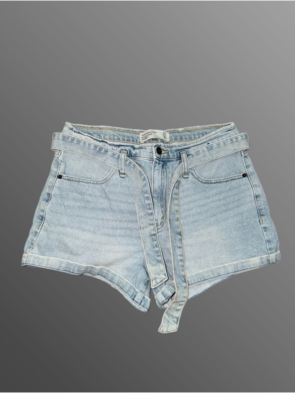 Abercrombie & Fitch womens denim paper bag high rise shorts 29/8R